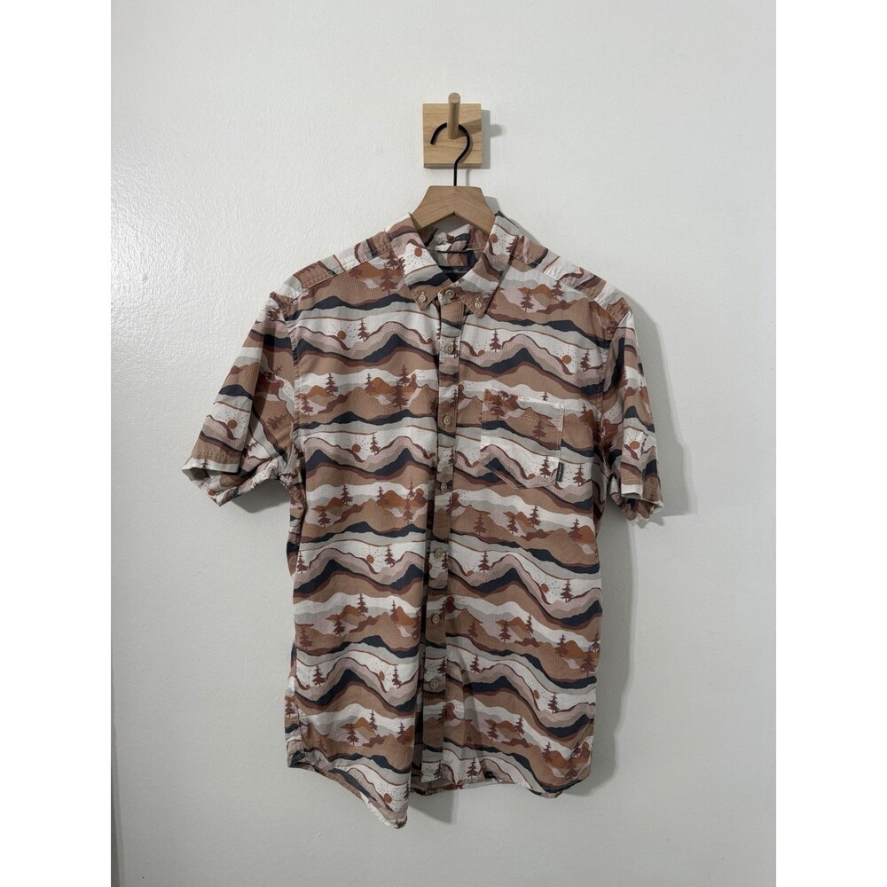 Eddie Bauer Men's Western Outdoor Boho Short Sleeve Button Up Shirt Size Large